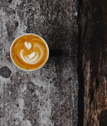 CARD-Sized Image of Coffee on a Rustic Table in Bird Eye View CARD-Sized Image of Coffee on a Rustic Table in Bird Eye View