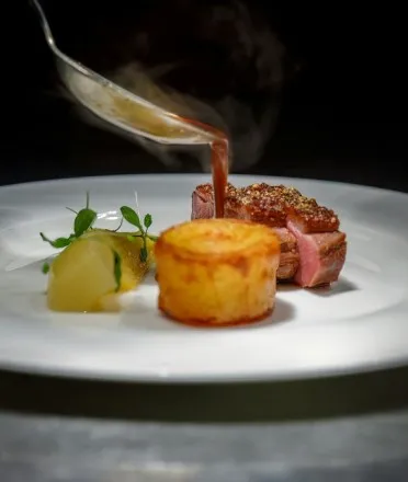 fine dining scallop food on place