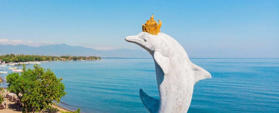 Dolphin Statue at Lovina Beach, Singaraja
