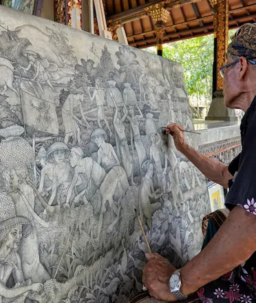 Painters Working on His Art at ARMA Museum Pengosekan