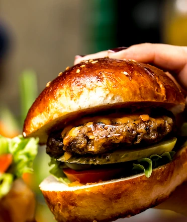 Juicy-Looking Gourmet Burger