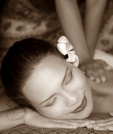 Woman Enjoyed Balinese Massage Treatment Woman Enjoyed Balinese Massage Treatment