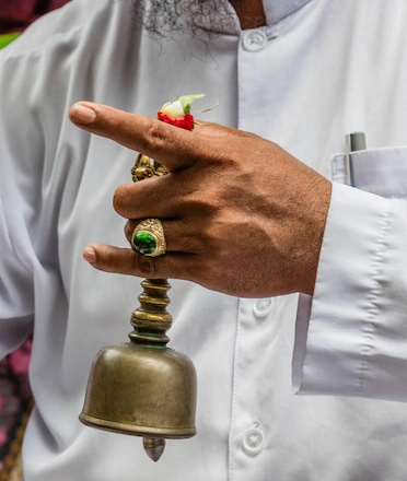 Genta Bell Hold By Balinese Priest