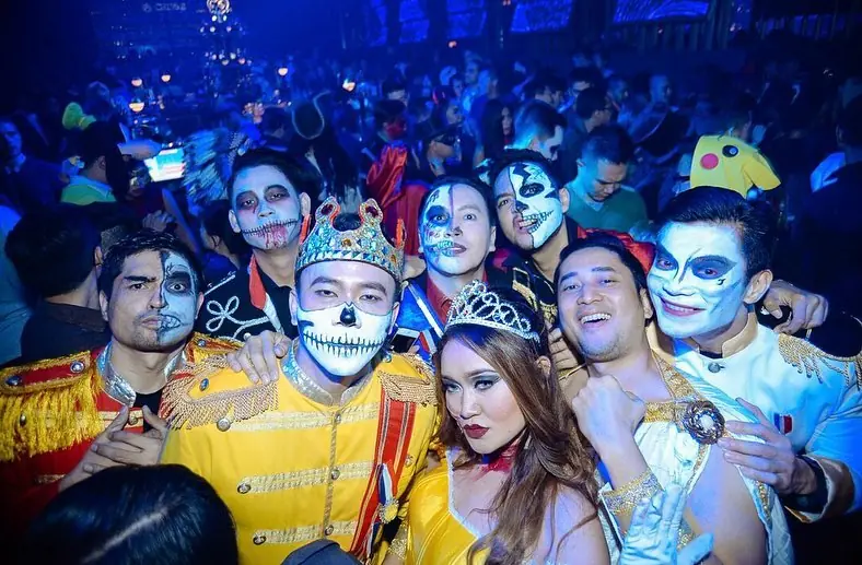 people in halloween party in jakarta