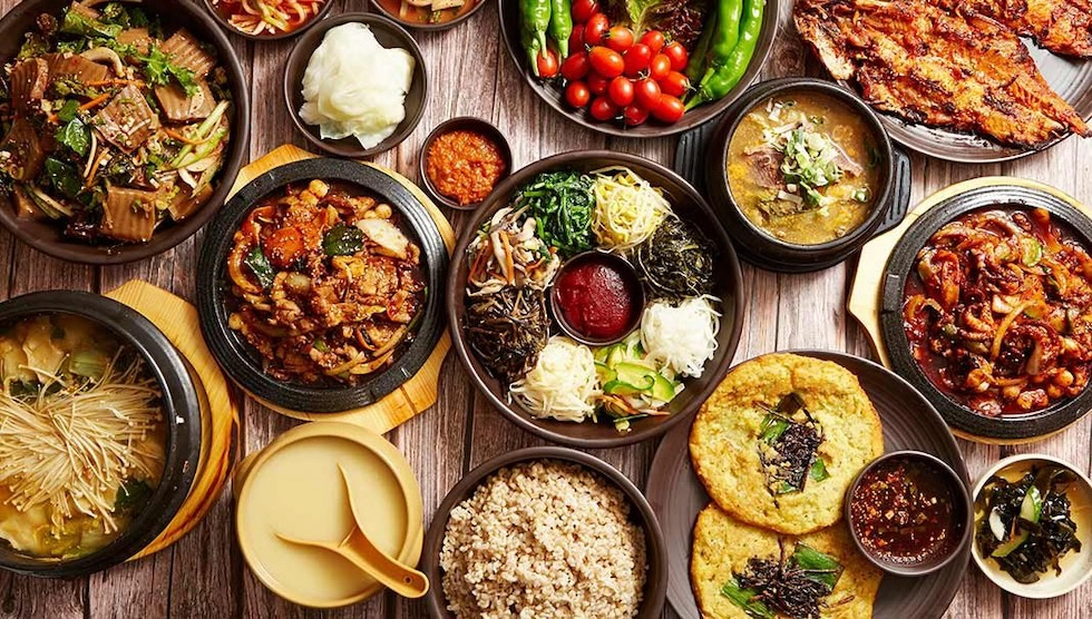 koreaan food on plates