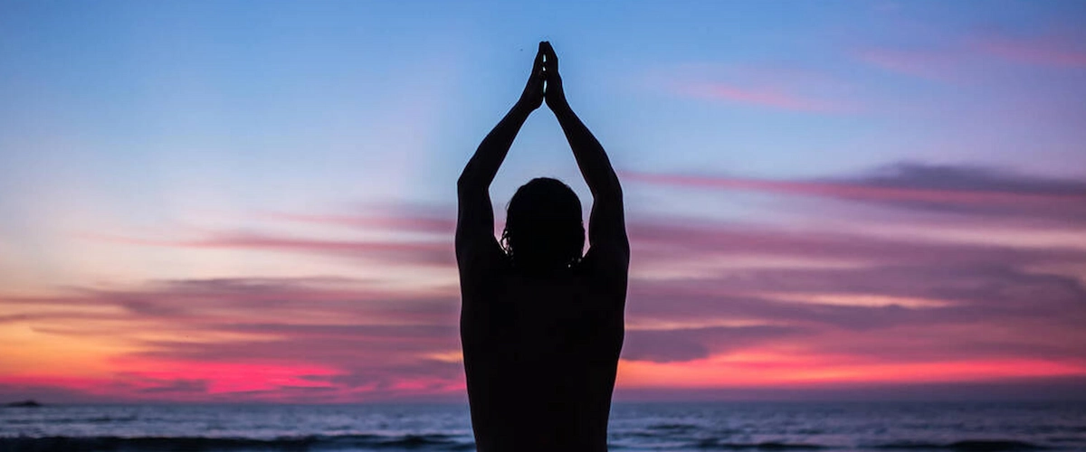 Man Doing Yoga in Beach Canggu Healthy
