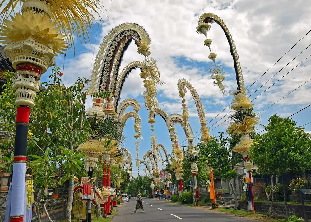 beautiful galungan decoration bali