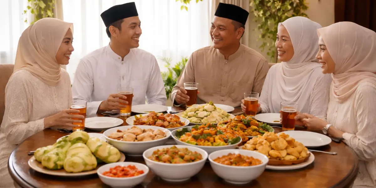 people dining together celebrating Eid