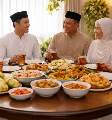 people dining together celebrating Eid