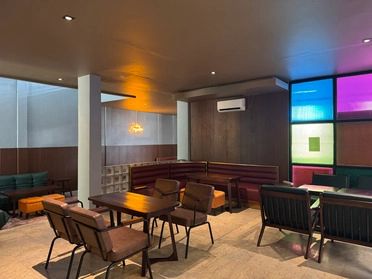 inside GRIP Cafe & Lounge, seating area