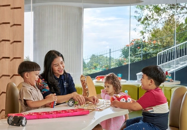 kids playing at Kancil Club at Hotel Indigo Bandung Dago Pakar