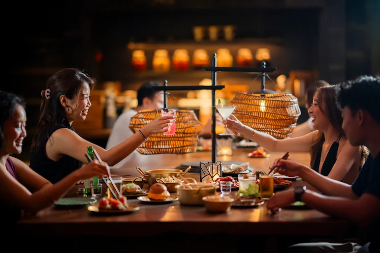 group of people having a dinner