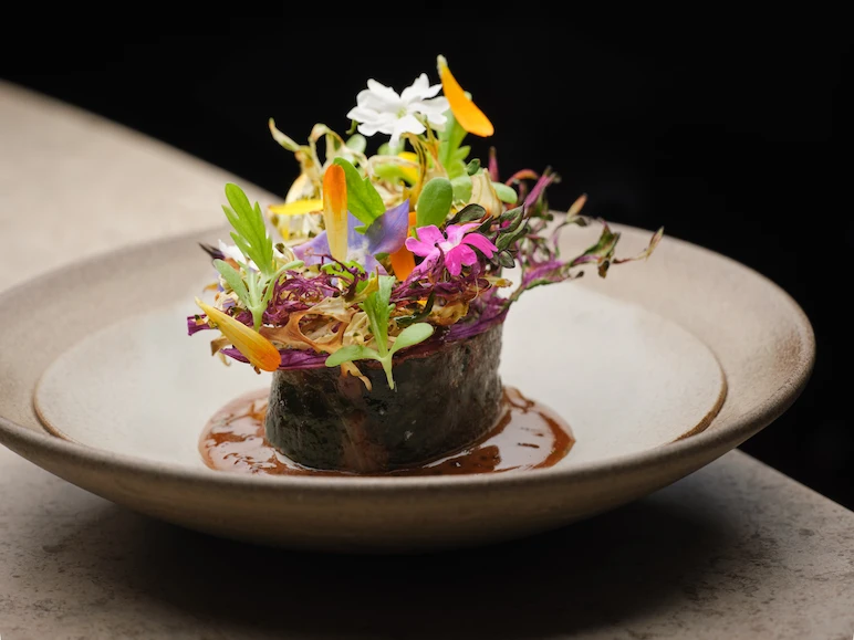 dish on the plate