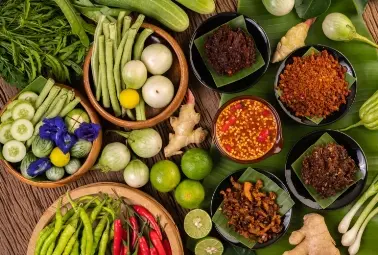 various sambal on the table