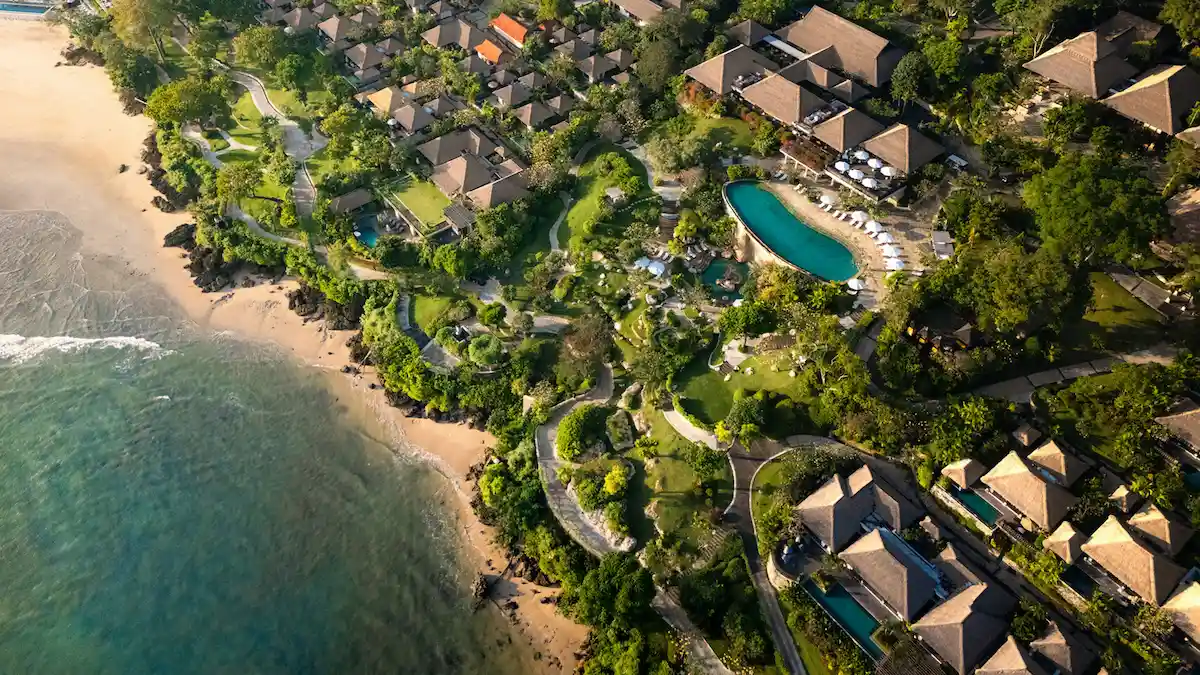 Resort from aerial view
