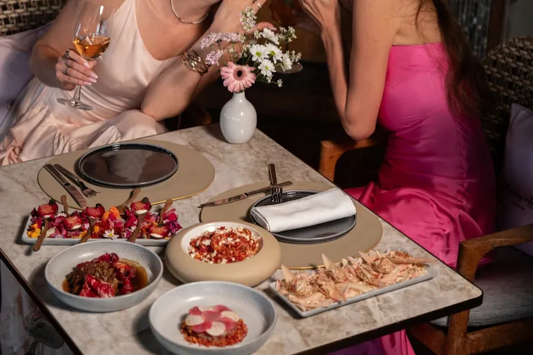 Dishes on the table
