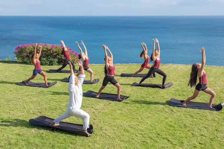 exercising yoga