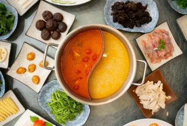 hotpot with side dishes