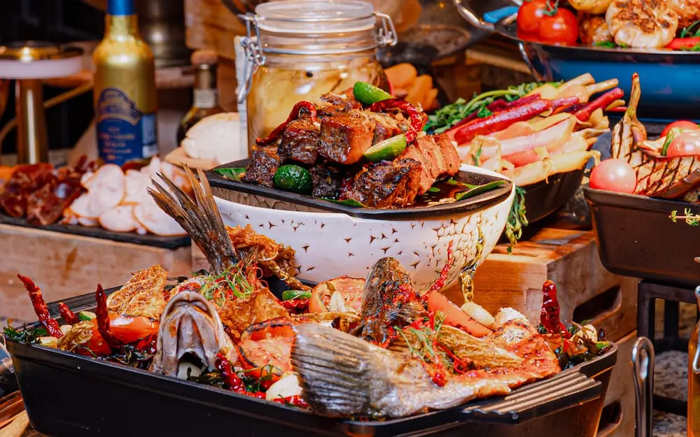 seafood brunch spread