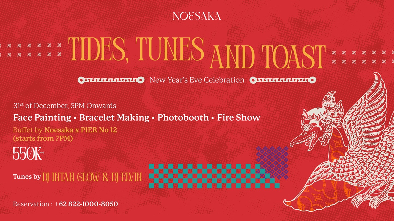 Tides, Tunes and Toast, New Year's Eve Celebration at Noesaka Tides, Tunes and Toast, New Year's Eve Celebration at Noesaka