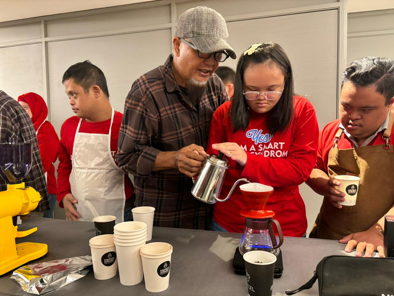 Here's the Joy of Children with Down Syndrome Learning to Make Coffee at Java Paragon Hotel & Residences Surabaya