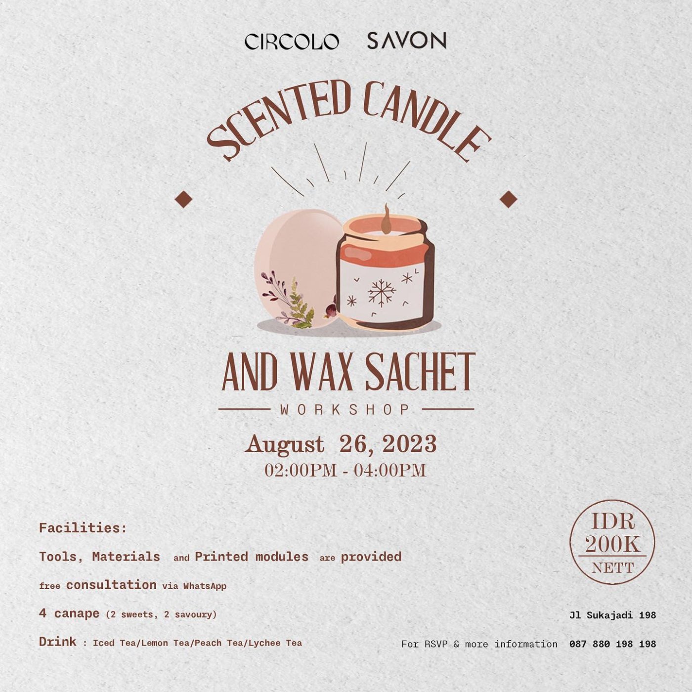 Scented Candles & Wax Sachet Workshop Class